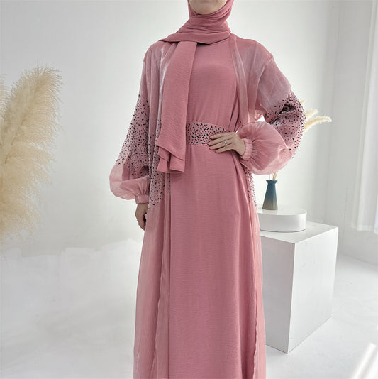 Daily Solid Color Puff Sleeve Sleeve Cardigan