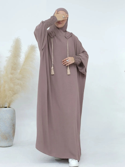 Middle East Dubai Turkey Solid Color Dress