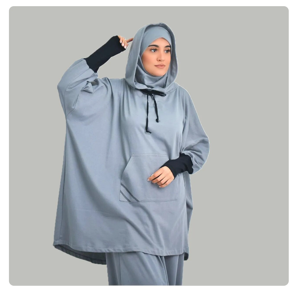 Muslim Long-sleeved Trousers Nida Loose Solid Color Women's Suit