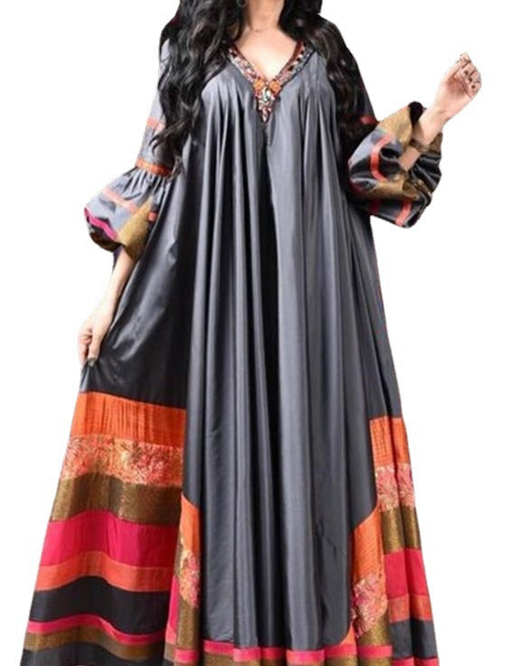 Digital Printing Loose Dress Djellaba