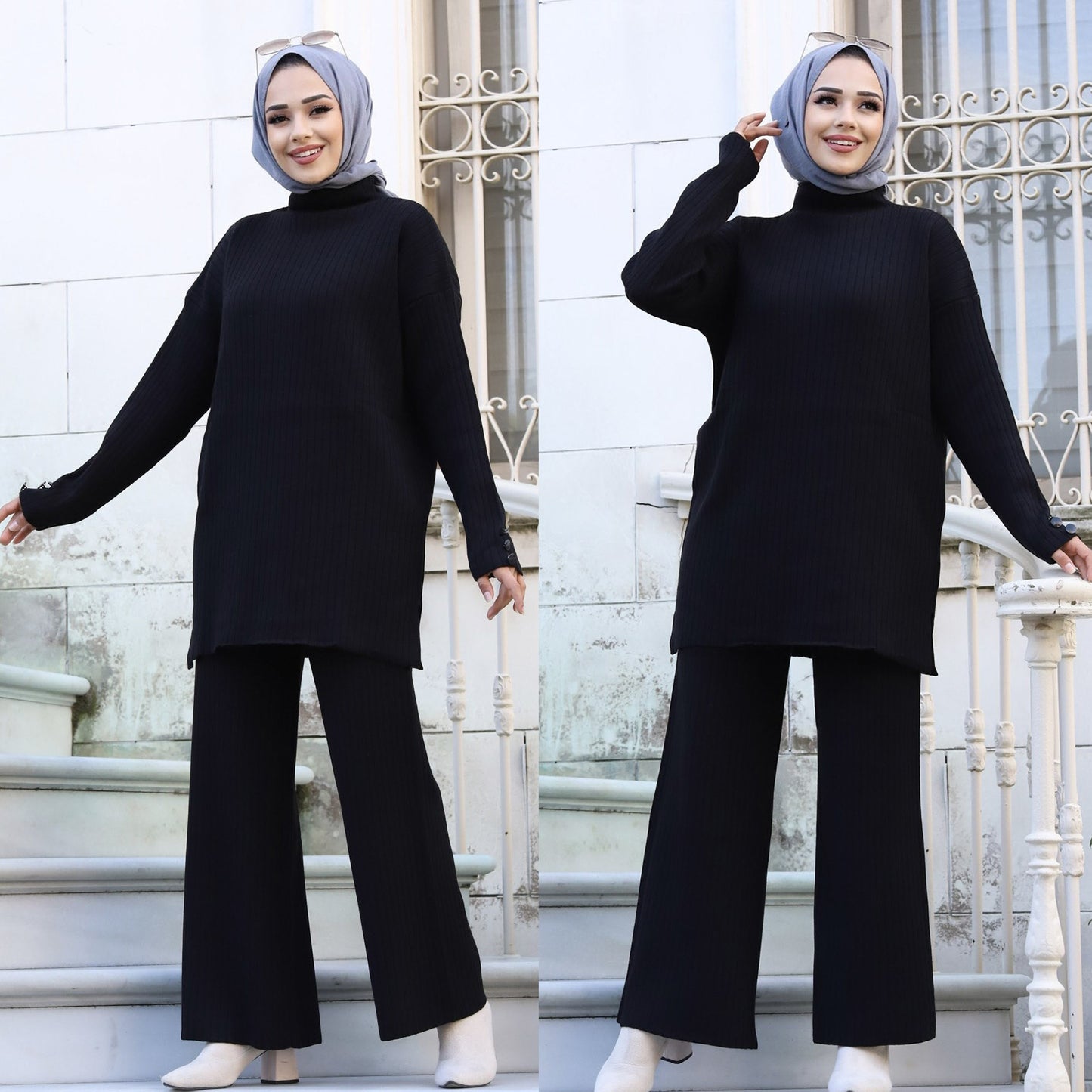 Women's Wide-leg Pants Knitting Suit