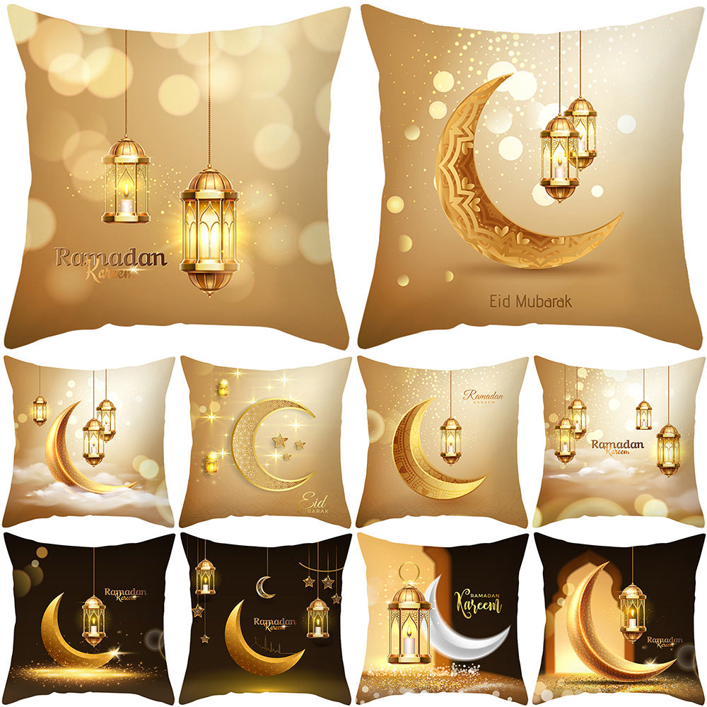 Golden Moon Peach Skin Ethnic Print Pillowcase