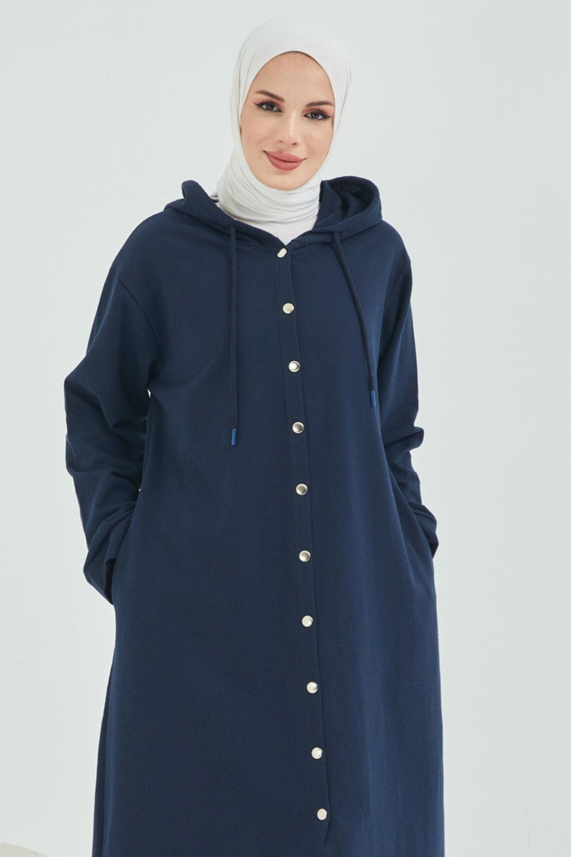 Cotton Pure Color Warm Keeping Long Sleeve Dress