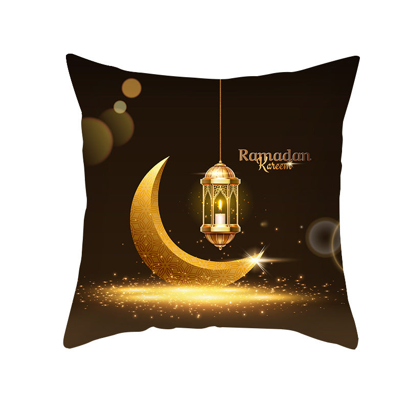 Golden Moon Peach Skin Ethnic Print Pillowcase