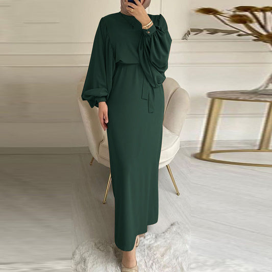 Solid Color Long Sleeve Dress