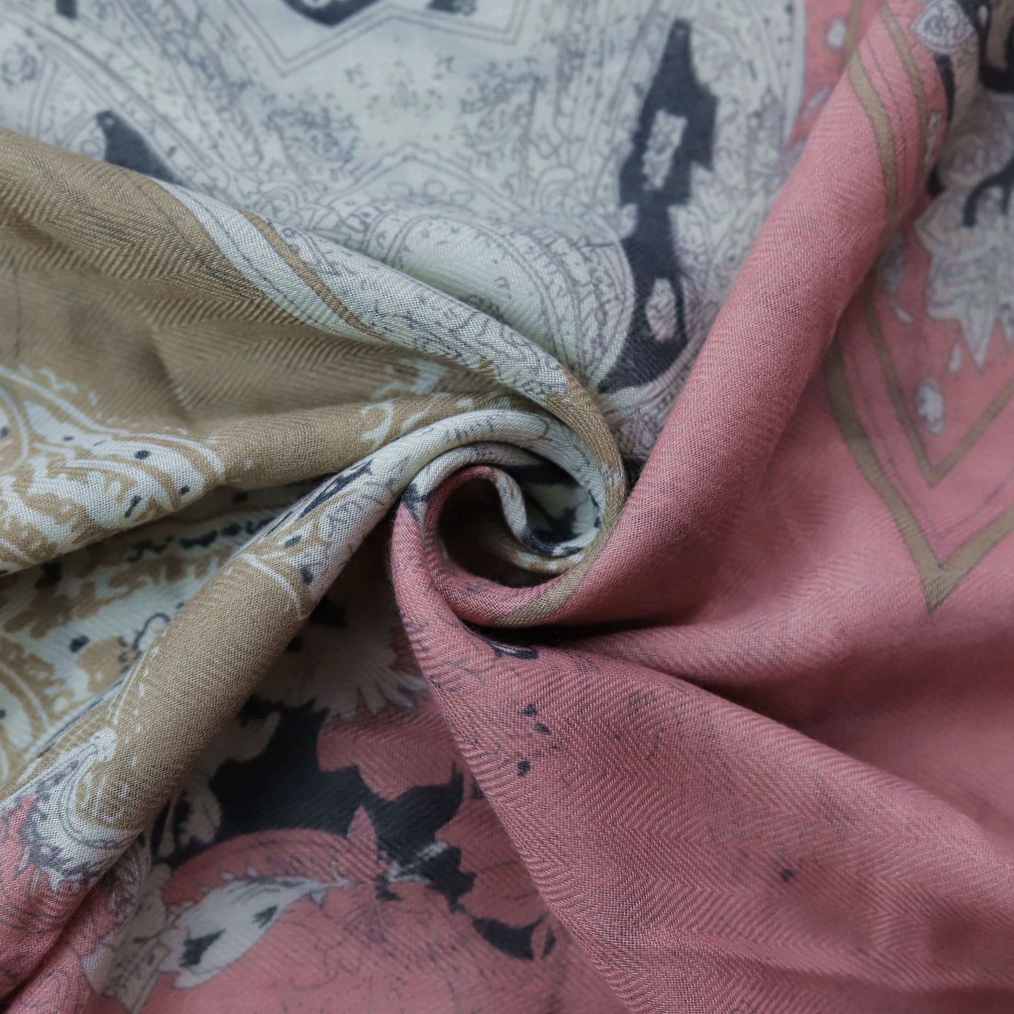 Women's Cashew Print Silk Scarf Shawl