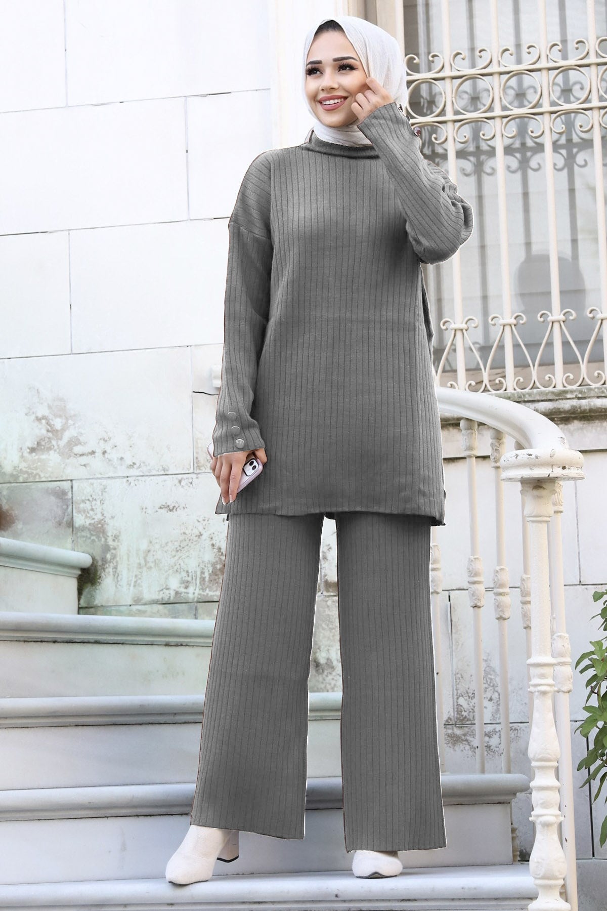 Women's Wide-leg Pants Knitting Suit