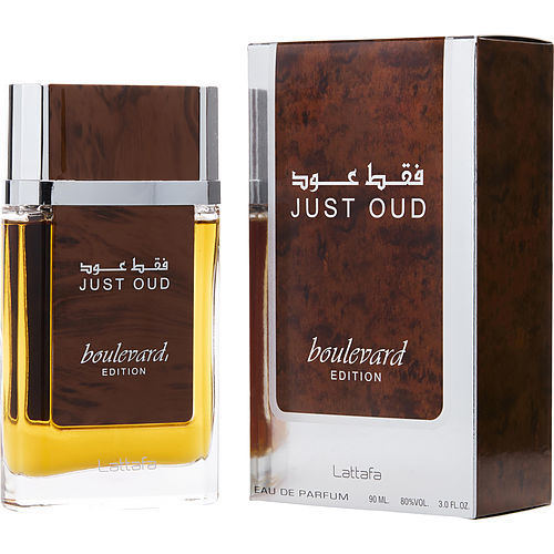 LATTAFA JUST OUD BOULEVARD by Lattafa EAU DE PARFUM SPRAY 3.4 OZ